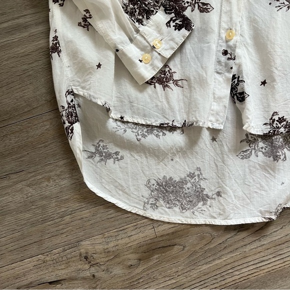 Scotch & Soda Cream and Brown Floral Button Down Shirt - Picture 5 of 8